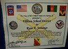 #736/1150: 2008, Patriotism, International, Flag flown over Camp Eggers, Kabul, Afghanistan, 16 Jan 2008  Ryan R Jennings