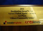 #767/1251: 2011, Academic, , Destination ImagiNation  Verses!  Foiled Again! - Middle  1st Place   Villisca Community School, Jr High