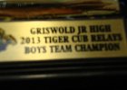#518/582: 2013, S = Track, , Griswold Jr High  Tiger Cub Relays  Boys Team Champion, High School