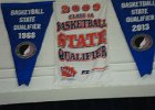 #568/721: 1968, 2009, 2013, Sports, State, (banners on gym wall): Basketball State Qualified 1968; 2009 Class 1A Basketball State Qualifier; Basketball State Qualifier 2013, High School