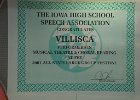 #586B/784: 2001, , , IHSSA Congratulates Villisca Performers in Musical Theatre & Choral Reading at the Large Group All-State  Festival, High School